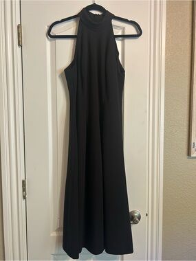 Calvin Klein Black High-Neck Halter Maxi Dress